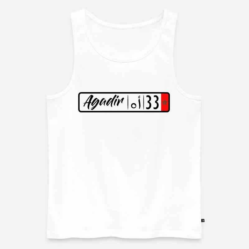 Nummernschild Agadir 33 - Männer Premium Bio Tank Top - Weiß