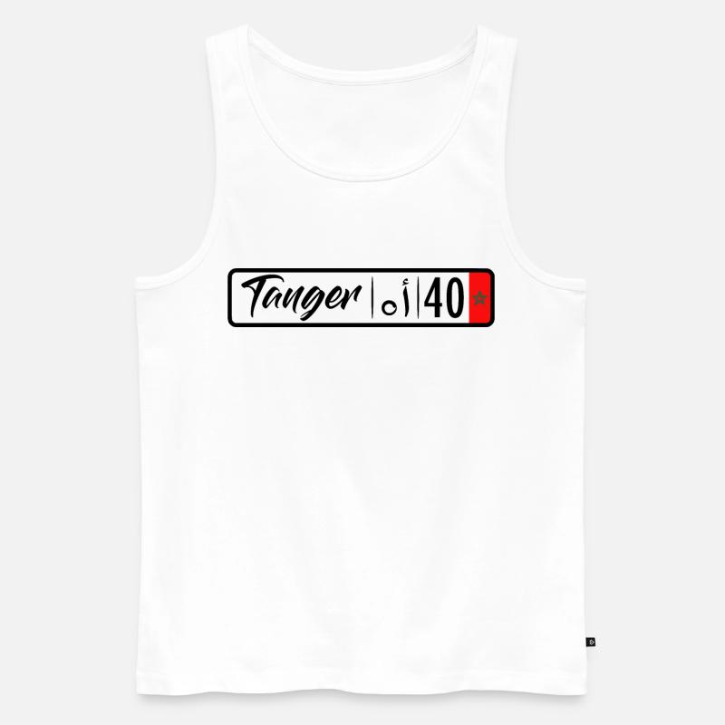 Plaque d'immatriculation Tanger - Débardeur bio Premium Homme - blanc
