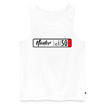 Nador 50 Nummernschild - Männer Premium Bio Tank Top - Weiß - Vorne - AI Model Male 178 light (178cm)
