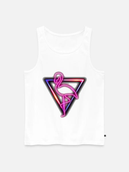 Flamingo Pink Neon - Men's Premium Organic Tank Top - white