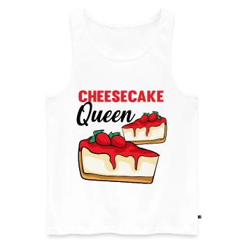 Cheesecake Queen - Men's Premium Organic Tank Top - white - Front - AI Model Male 178 light (178cm)