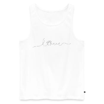 Liebe in Katzenpfote - minimalistische Arten - Männer Premium Bio Tank Top - Weiß - Vorne - Michal (187cm)