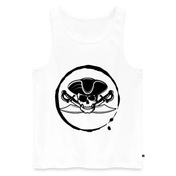 Piraten Totenkopf Freibeuter Seeräuber Säbel - Männer Premium Bio Tank Top - Weiß - Vorne - Michal (187cm)