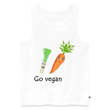 Go vegan - Männer Premium Bio Tank Top - Weiß - Vorne - Michal (187cm)