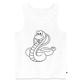 Snake Cobra Comic Animal - Men's Premium Organic Tank Top - white - Front - Michal (187cm)