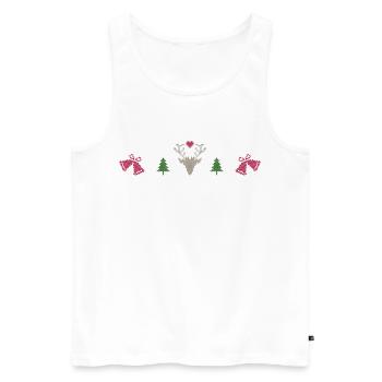 Petits cadeaux amusants pour Noël - Débardeur bio Premium Homme - blanc - Devant - Michal (187cm)