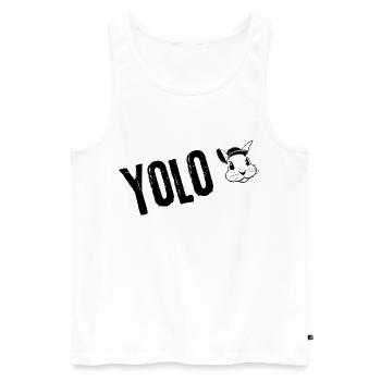 YOLO-Lebensstil | Jugendwort - Männer Premium Bio Tank Top - Weiß - Vorne - Michal (187cm)