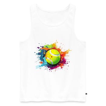 Tennisball Tennis Farbspritzer Color Splash - Männer Premium Bio Tank Top - Weiß - Vorne - AI Model Male 178 light (178cm)