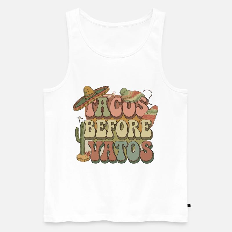 Tacos - Männer Premium Bio Tank Top - Weiß