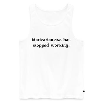 Motivation.exe has stopped working Büro Nerd Spruc - Men's Premium Organic Tank Top - white - Front - AI Model Male 178 light (178cm)