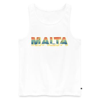 Souvenir vintage rétro de vacances sur la plage de Malta Island - Débardeur bio Premium Homme - blanc - Devant - AI Model Male 178 light (178cm)