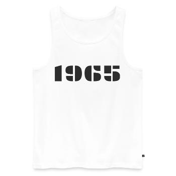 1965 - Débardeur bio Premium Homme - blanc - Devant - AI Model Male 178 light (178cm)