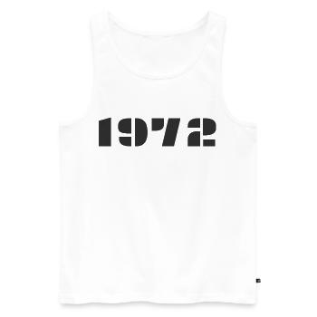 1972 - Männer Premium Bio Tank Top - Weiß - Vorne - AI Model Male 178 light (178cm)