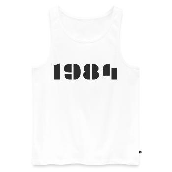 1984 - Débardeur bio Premium Homme - blanc - Devant - Michal (187cm)