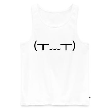 Pleurer Émotions (╥_╥) Des larmes violentes - Débardeur bio Premium Homme - blanc - Devant - Michal (187cm)