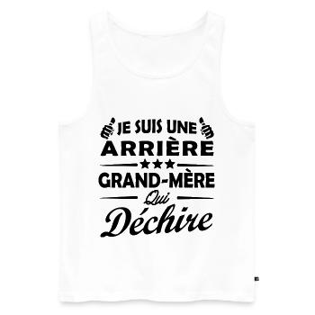 je suis une arrière grand mère qui déchire - Débardeur bio Premium Homme - blanc - Devant - Michal (187cm)