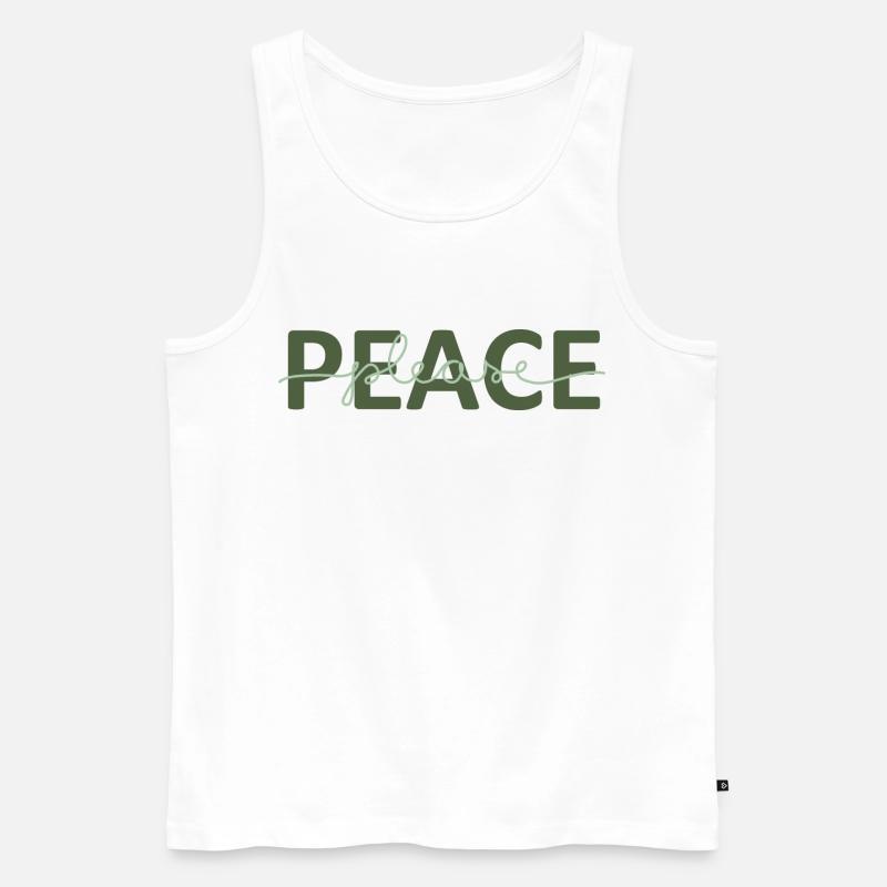 Frieden bitte - Männer Premium Bio Tank Top - Weiß