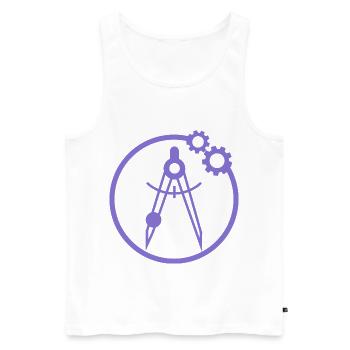 Ingenieurwesen - Projektarbeit - Zirkel - Erfinder - Männer Premium Bio Tank Top - Weiß - Vorne - AI Model Male 178 light (178cm)