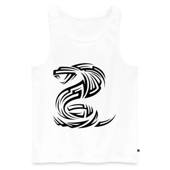 Schlange Kobra Tribal Tattoo - Männer Premium Bio Tank Top - Weiß - Vorne - Michal (187cm)