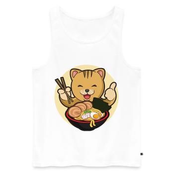 Asiatique Japonais Ramen Cat I Cadeau - Débardeur bio Premium Homme - blanc - Devant - Michal (187cm)