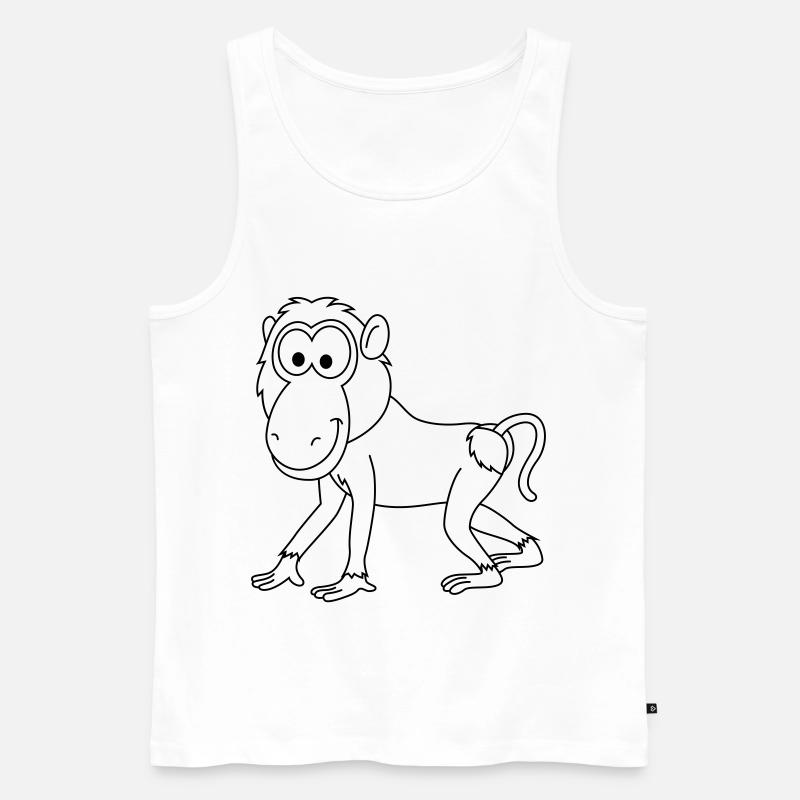 Monkey affe comic - Männer Premium Bio Tank Top - Weiß