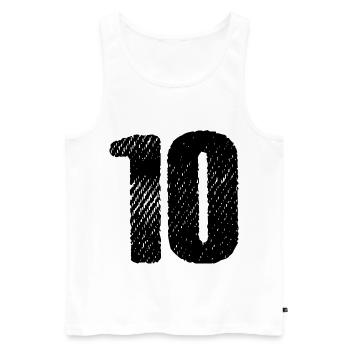 Maillot à 10 chiffres - Débardeur bio Premium Homme - blanc - Devant - AI Model Male 178 light (178cm)