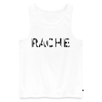 Rache - Männer Premium Bio Tank Top - Weiß - Vorne - AI Model Male 178 light (178cm)