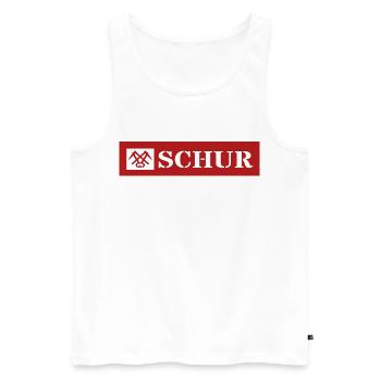 Schur gon Dach Gemorje im Siegerland Sejerlänner  - Männer Premium Bio Tank Top - Weiß - Vorne - Michal (187cm)