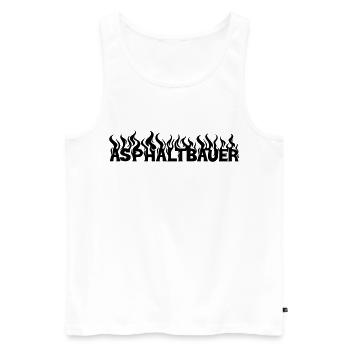 Asphaltbauer 2 - Männer Premium Bio Tank Top - Weiß - Vorne - Michal (187cm)