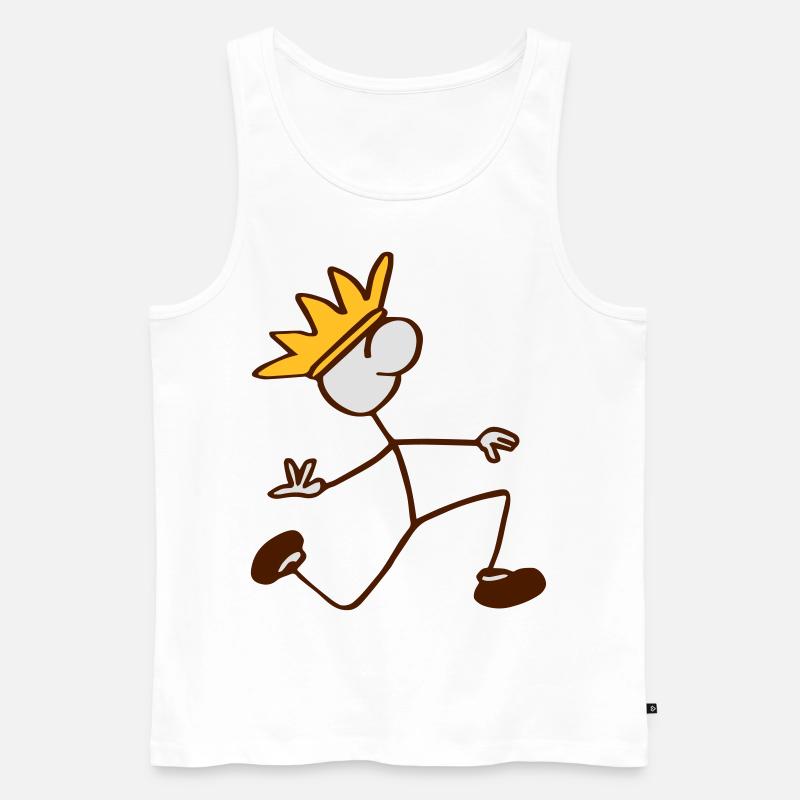 Strichmännchen - Männer Premium Bio Tank Top - Weiß