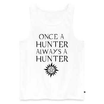 HUNTER, GESCHENK - Männer Premium Bio Tank Top - Weiß - Vorne - Michal (187cm)