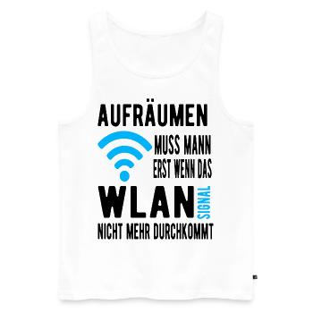 Aufräumen Wlan Signal - Männer Premium Bio Tank Top - Weiß - Vorne - Michal (187cm)