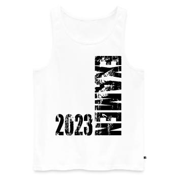 Examen 2023 Vintage Design - Männer Premium Bio Tank Top - Weiß - Vorne - AI Model Male 178 light (178cm)