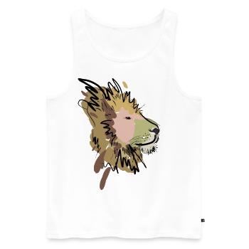 Lion - Débardeur bio Premium Homme - blanc - Devant - Michal (187cm)