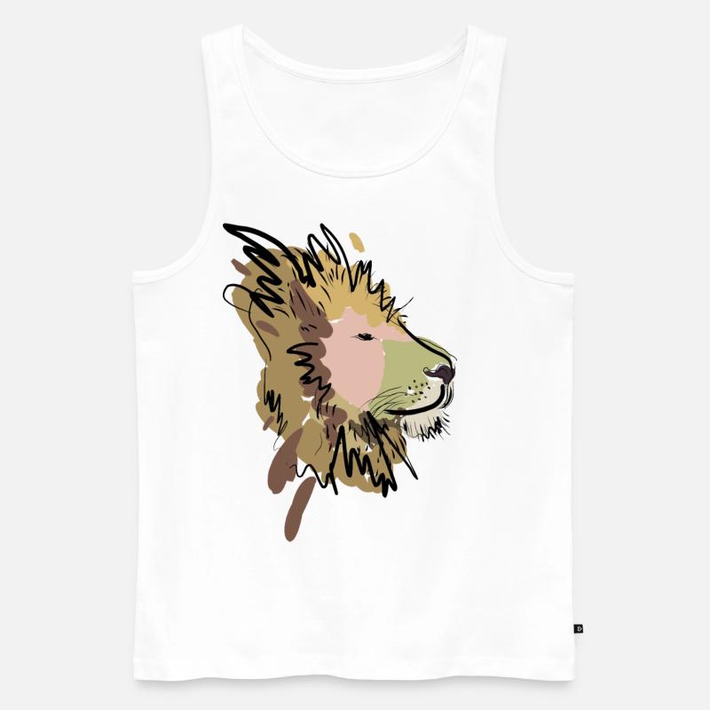 Löwe - Männer Premium Bio Tank Top - Weiß