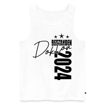 Doktor bestanden - Männer Premium Bio Tank Top - Weiß - Vorne - Michal (187cm)