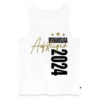 Meister Verbandsliga 2024 Aufstiegstrikot - Männer Premium Bio Tank Top - Weiß - Vorne - Michal (187cm)