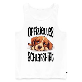 Chemise de Nuit Officielle Chien Pyjama Animal Mignon - Débardeur bio Premium Homme - blanc - Devant - Michal (187cm)