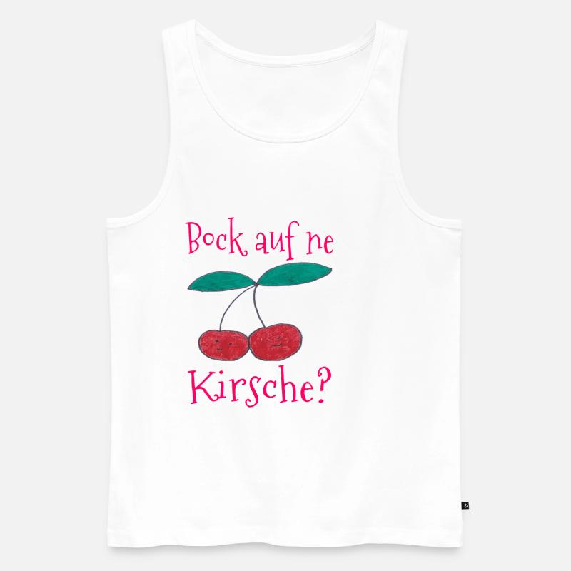 Bock auf ne Kirsche / Früchte / Trend / cool - Männer Premium Bio Tank Top - Weiß