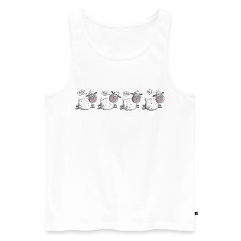 Nö Schaf Und Kleine Schafherde - Männer Premium Bio Tank Top - Weiß - Vorne - Michal (187cm)