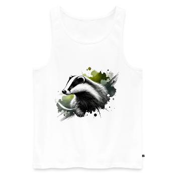 Bunter Aquarell-Rasierpinsel - Männer Premium Bio Tank Top - Weiß - Vorne - AI Model Male 178 light (178cm)