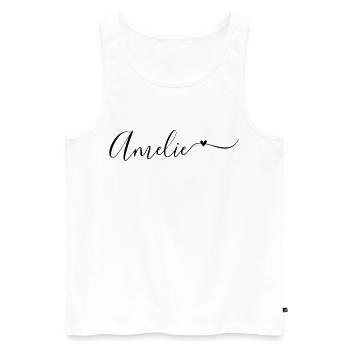Amelie Name Vorname Dekorativ - Männer Premium Bio Tank Top - Weiß - Vorne - AI Model Male 178 light (178cm)