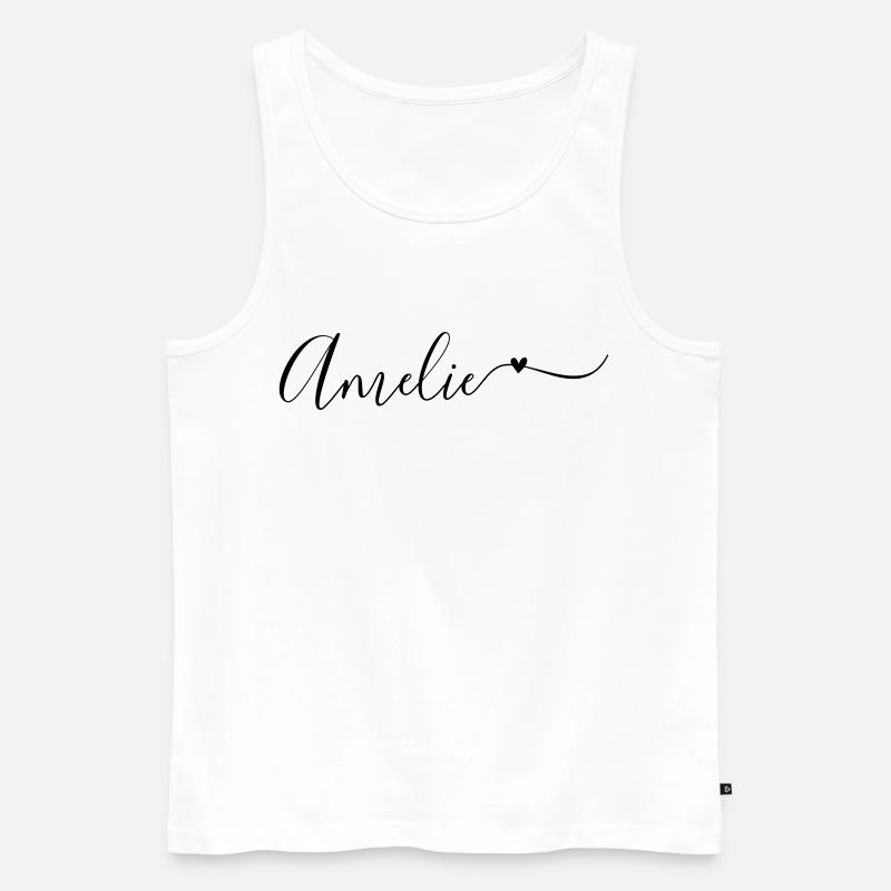 Amelie Name Vorname Dekorativ - Männer Premium Bio Tank Top - Weiß