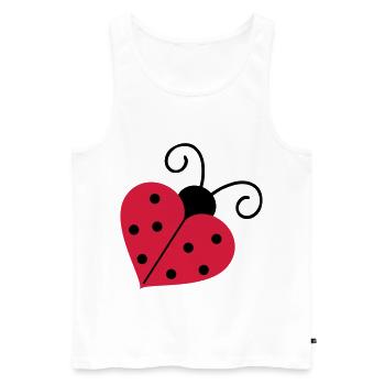 Marienkäfer Herz - Männer Premium Bio Tank Top - Weiß - Vorne - Michal (187cm)