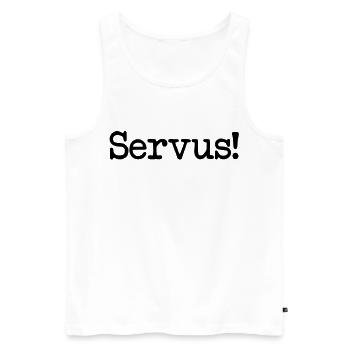 Hello! - Men's Premium Organic Tank Top - white - Front - AI Model Male 178 light (178cm)