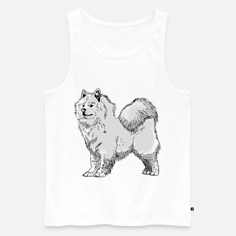 Samojede Schlittenhund Samojeden Geschenk - Männer Premium Bio Tank Top - Weiß