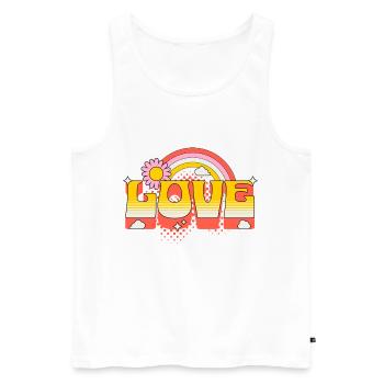 Love Scripture Flower Rainbow Clouds Art - Men's Premium Organic Tank Top - white - Front - Michal (187cm)