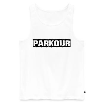parkour - Men's Premium Organic Tank Top - white - Front - Michal (187cm)