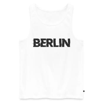 Lettrage Berlinois - Débardeur bio Premium Homme - blanc - Devant - Michal (187cm)