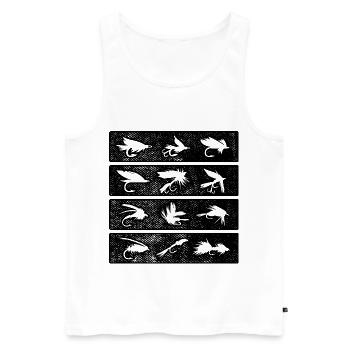 Retro Graphic Fly Fishing Hobby Fisher Fishing Rod - Männer Premium Bio Tank Top - Weiß - Vorne - Michal (187cm)